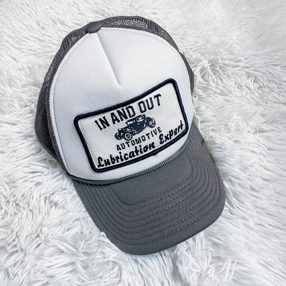 SPIRIT HALLOWEEN • White + Gray In and Out Automotive Lubrication Expert Cap Hat
